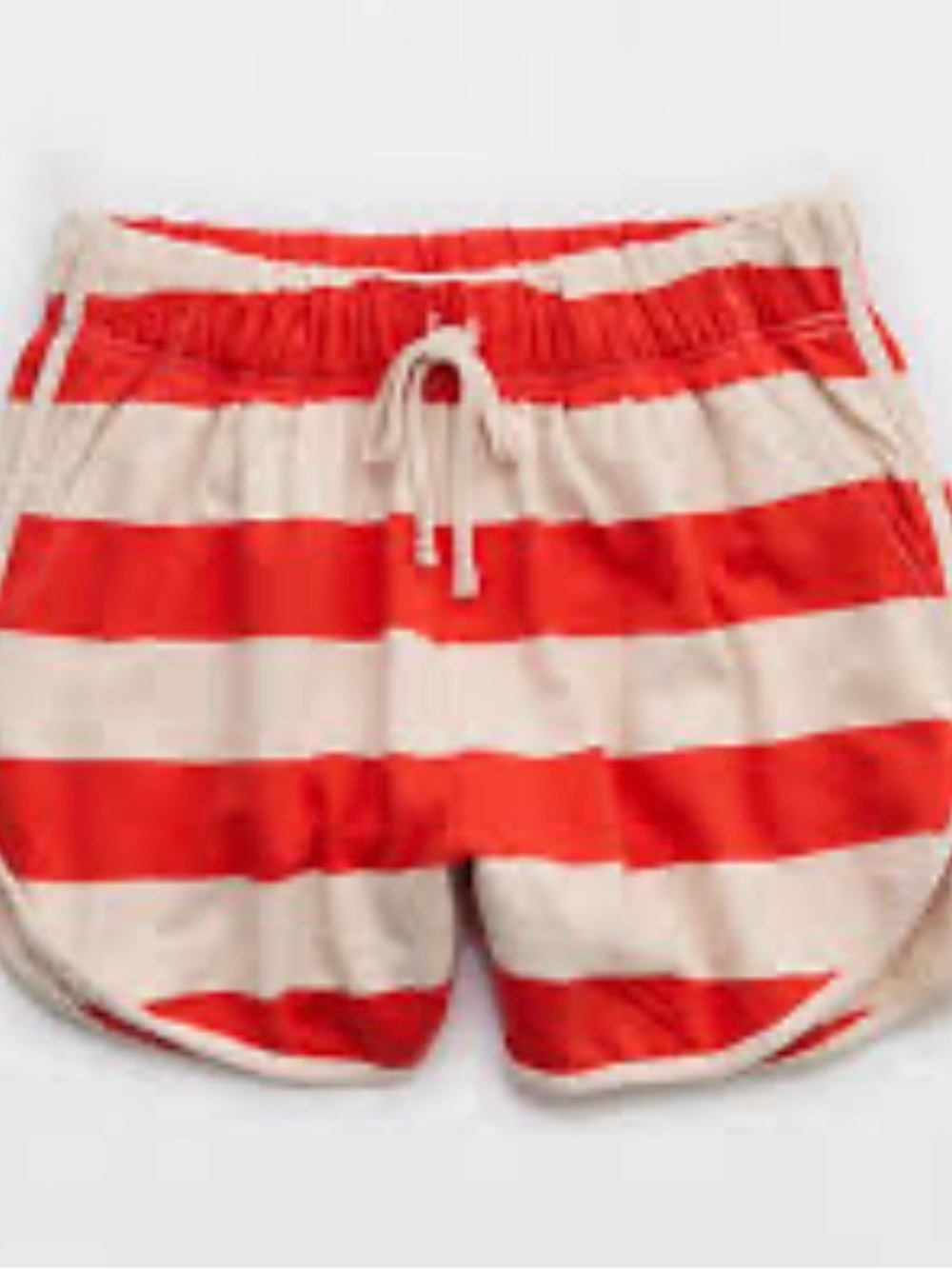 Aerie Poolside Women's Orangr and Cream Striped Drawstring Shorts